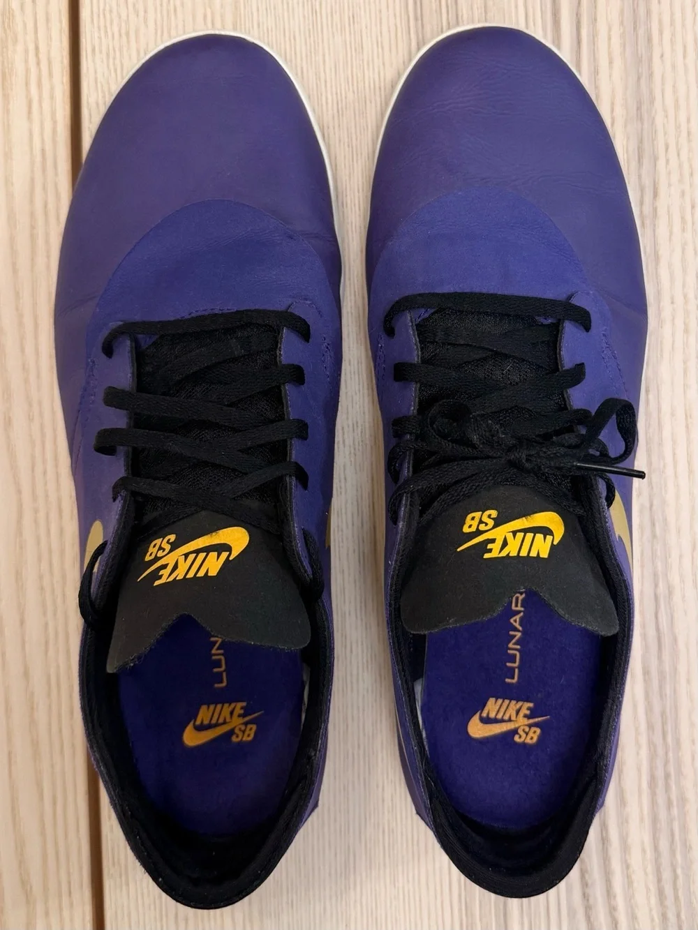 Nike SB Lunar OneShot Purple Yellow Men’s 11 Skate Shoes Lakers Vikings LSU